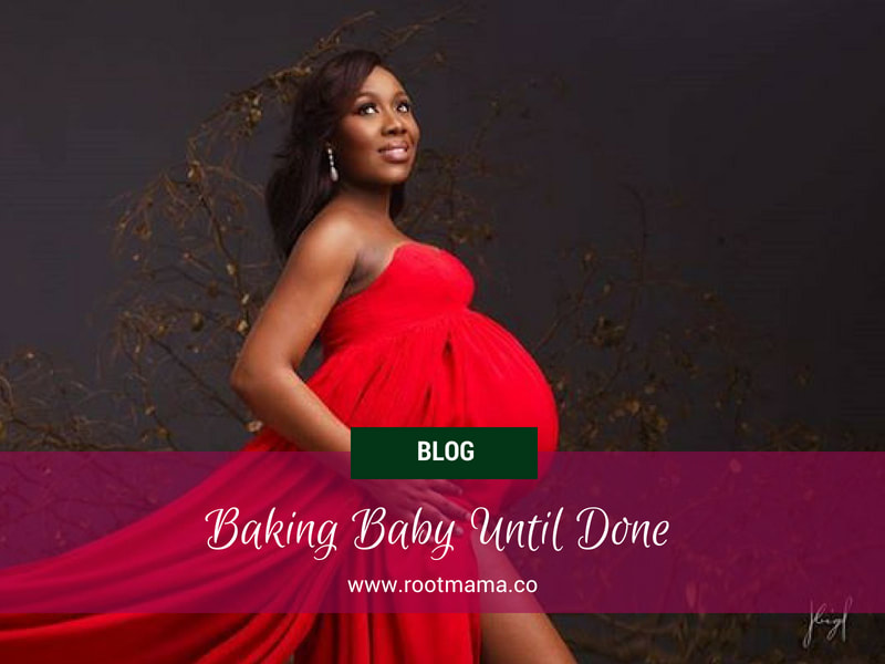 Expecting Black mother wearing red gown - Living RootMama Style